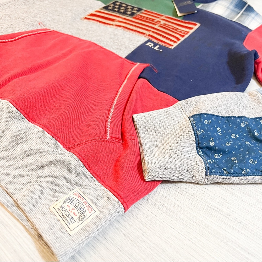 Polo Ralph Lauren Patchwork Hoodie with American Flag 😳🔥🔥🔥😳 - Picture 6 of 16
